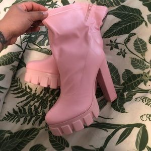 Fashion nova pink booties